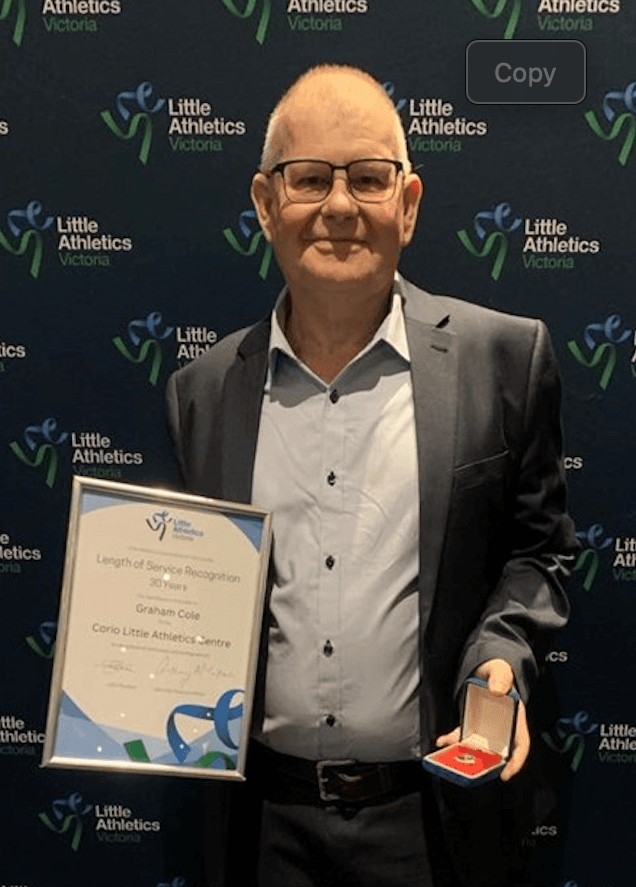 Graham Cole receiving LAV length of service recognition